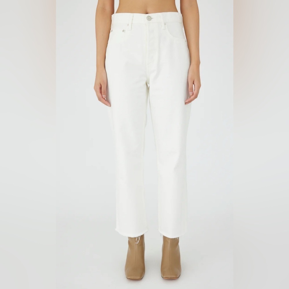 MOUSSY VINTAGE ROBCO WIDE STRAIGHT-CROPPED WHITE 25